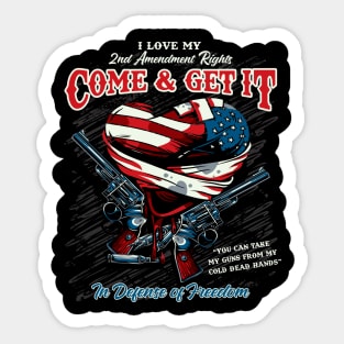 Come & Get It my 2nd Amendment Rights In Defense of Freedom Sticker